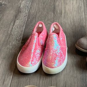 Carters pink glittery slip on shoes